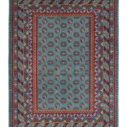 Revival 5' 7" X 7' 7" Hand Knotted Wool Rug 5' 7" X 7' 7" (170 X 231) / Green / Wool
