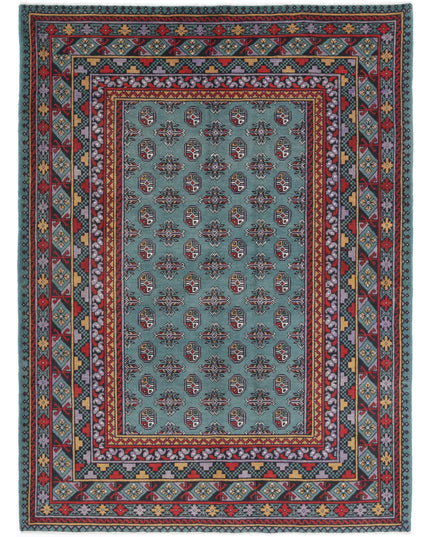 Revival 5' 7" X 7' 7" Hand Knotted Wool Rug 5' 7" X 7' 7" (170 X 231) / Green / Wool