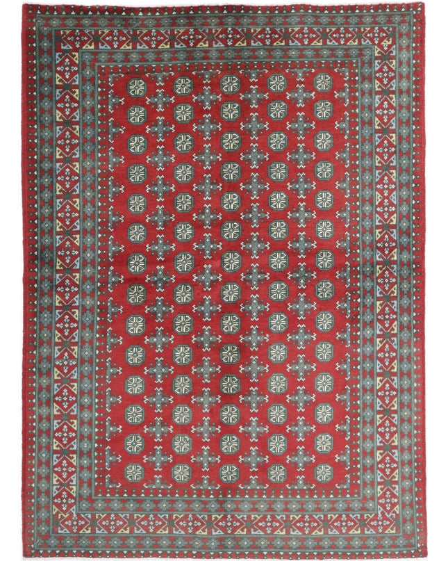Revival 5' 5" X 7' 8" Hand Knotted Wool Rug 5' 5" X 7' 8" (165 X 234) / Red / Wool