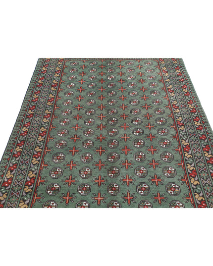 Revival 5' 3" X 8' 1" Hand Knotted Wool Rug 5' 3" X 8' 1" (160 X 246) / Green / Wool