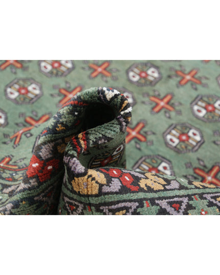 Revival 5' 3" X 8' 1" Hand Knotted Wool Rug 5' 3" X 8' 1" (160 X 246) / Green / Wool