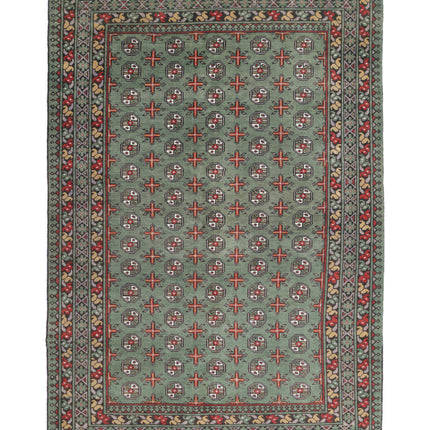 Revival 5' 3" X 8' 1" Hand Knotted Wool Rug 5' 3" X 8' 1" (160 X 246) / Green / Wool