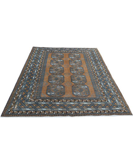 Revival 5' 7" X 7' 6" Hand Knotted Wool Rug 5' 7" X 7' 6" (170 X 229) / Brown / Wool