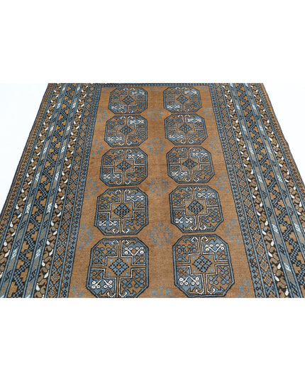 Revival 5' 7" X 7' 6" Hand Knotted Wool Rug 5' 7" X 7' 6" (170 X 229) / Brown / Wool