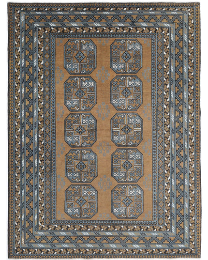 Revival 5' 7" X 7' 6" Hand Knotted Wool Rug 5' 7" X 7' 6" (170 X 229) / Brown / Wool