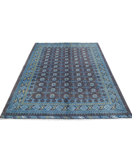 Revival 5' 6" X 7' 9" Hand Knotted Wool Rug 5' 6" X 7' 9" (168 X 236) / Purple / Wool