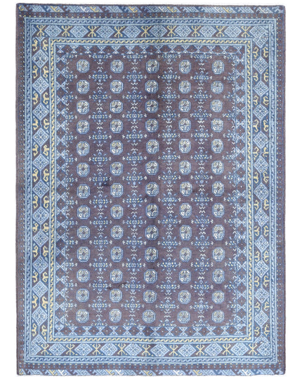 Revival 5' 6" X 7' 9" Hand Knotted Wool Rug 5' 6" X 7' 9" (168 X 236) / Purple / Wool
