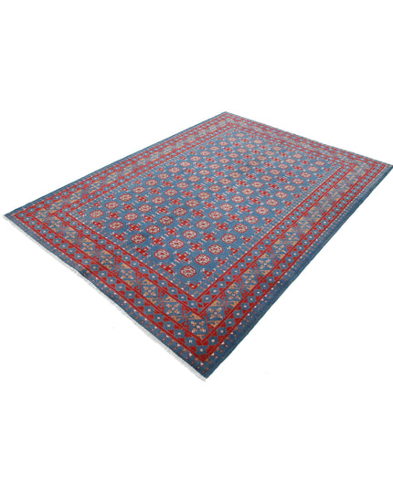 Revival 5' 6" X 7' 5" Hand Knotted Wool Rug 5' 6" X 7' 5" (168 X 226) / Blue / Wool