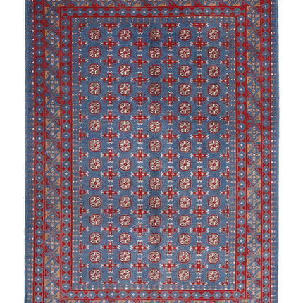 Revival 5' 6" X 7' 5" Hand Knotted Wool Rug 5' 6" X 7' 5" (168 X 226) / Blue / Wool