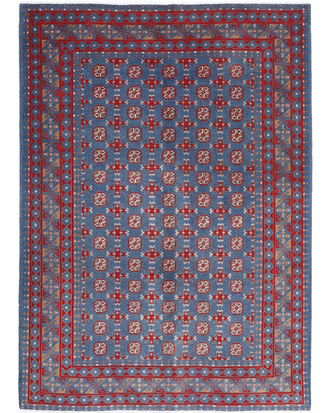 Revival 5' 6" X 7' 5" Hand Knotted Wool Rug 5' 6" X 7' 5" (168 X 226) / Blue / Wool