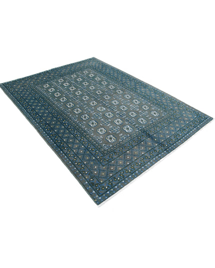 Revival 5' 7" X 7' 6" Hand Knotted Wool Rug 5' 7" X 7' 6" (170 X 229) / Grey / Wool