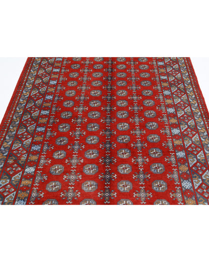 Revival 5' 3" X 7' 9" Hand Knotted Wool Rug 5' 3" X 7' 9" (160 X 236) / Red / Wool