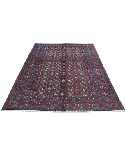 Revival 5' 3" X 7' 11" Hand Knotted Wool Rug 5' 3" X 7' 11" (160 X 241) / Purple / Wool