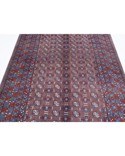 Revival 5' 3" X 7' 11" Hand Knotted Wool Rug 5' 3" X 7' 11" (160 X 241) / Purple / Wool