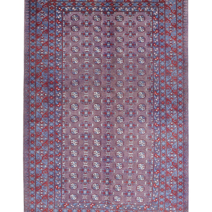 Revival 5' 3" X 7' 11" Hand Knotted Wool Rug 5' 3" X 7' 11" (160 X 241) / Purple / Wool