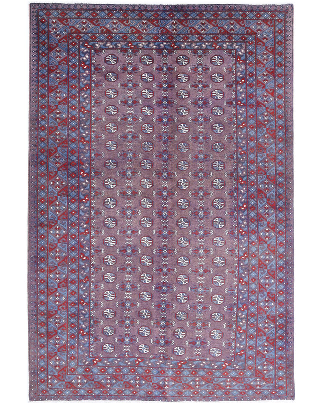 Revival 5' 3" X 7' 11" Hand Knotted Wool Rug 5' 3" X 7' 11" (160 X 241) / Purple / Wool