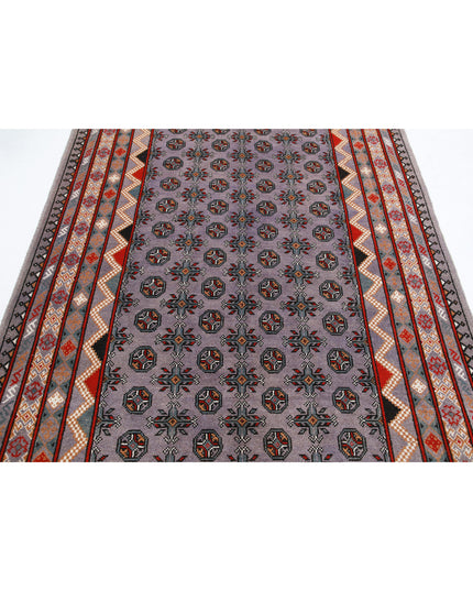 Revival 5' 4" X 8' 1" Hand Knotted Wool Rug 5' 4" X 8' 1" (162 X 246) / Purple / Wool