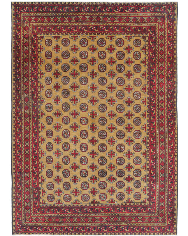 Revival 6' 8" X 9' 4" Hand Knotted Wool Rug 6' 8" X 9' 4" (203 X 284) / Gold / Wool