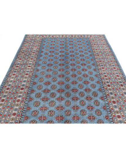 Revival 6' 8" X 9' 7" Hand Knotted Wool Rug 6' 8" X 9' 7" (203 X 292) / Blue / Wool