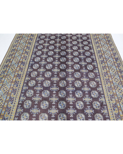 Revival 6' 6" X 9' 5" Hand Knotted Wool Rug 6' 6" X 9' 5" (198 X 287) / Purple / Wool