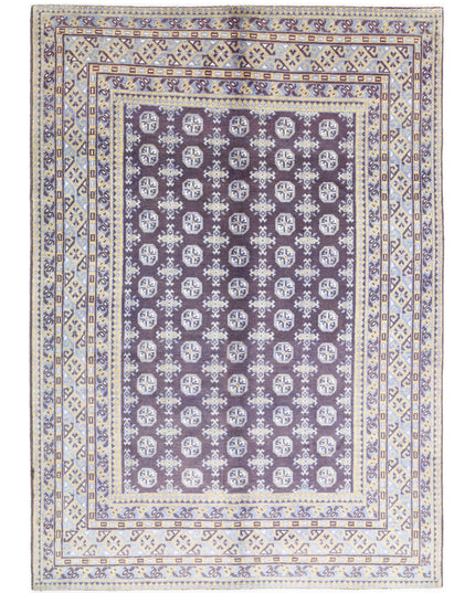 Revival 6' 6" X 9' 5" Hand Knotted Wool Rug 6' 6" X 9' 5" (198 X 287) / Purple / Wool