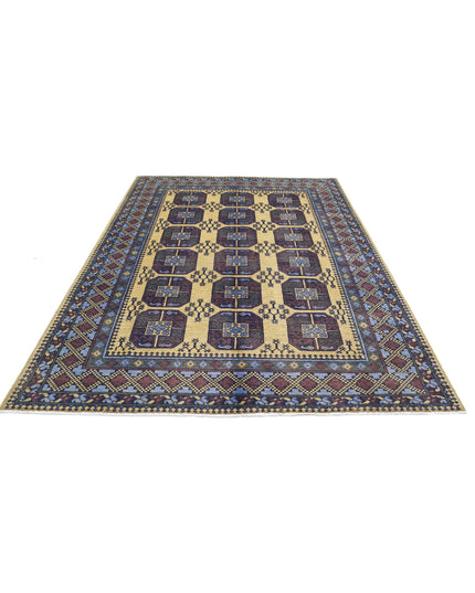 Revival 6' 7" X 9' 3" Hand Knotted Wool Rug 6' 7" X 9' 3" (201 X 282) / Gold / Wool