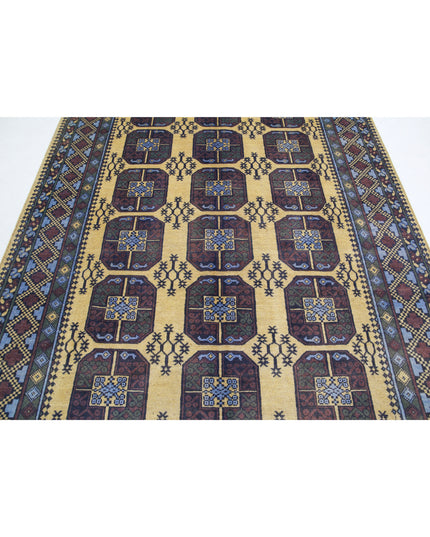 Revival 6' 7" X 9' 3" Hand Knotted Wool Rug 6' 7" X 9' 3" (201 X 282) / Gold / Wool