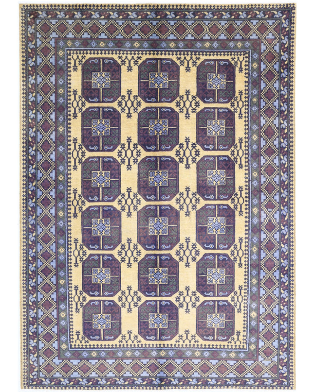 Revival 6' 7" X 9' 3" Hand Knotted Wool Rug 6' 7" X 9' 3" (201 X 282) / Gold / Wool