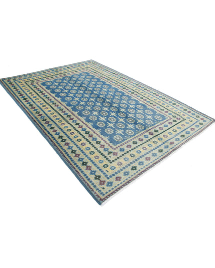 Revival 6' 6" X 9' 4" Hand Knotted Wool Rug 6' 6" X 9' 4" (198 X 284) / Blue / Wool