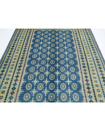 Revival 6' 6" X 9' 4" Hand Knotted Wool Rug 6' 6" X 9' 4" (198 X 284) / Blue / Wool