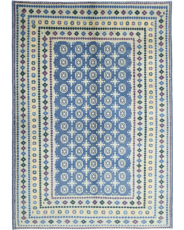 Revival 6' 6" X 9' 4" Hand Knotted Wool Rug 6' 6" X 9' 4" (198 X 284) / Blue / Wool