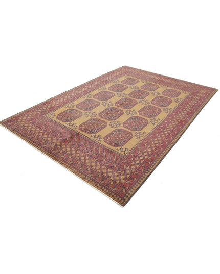 Revival 6' 4" X 9' 3" Hand Knotted Wool Rug 6' 4" X 9' 3" (193 X 282) / Gold / Wool