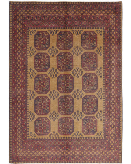 Revival 6' 4" X 9' 3" Hand Knotted Wool Rug 6' 4" X 9' 3" (193 X 282) / Gold / Wool