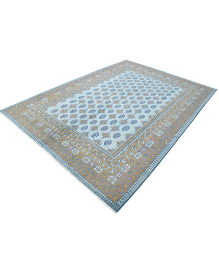 Revival 6' 10" X 9' 5" Hand Knotted Wool Rug 6' 10" X 9' 5" (208 X 287) / Blue / Wool