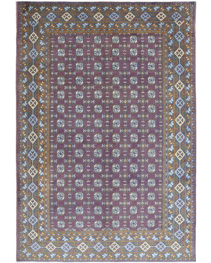 Revival 6' 6" X 9' 7" Hand Knotted Wool Rug 6' 6" X 9' 7" (198 X 292) / Purple / Wool