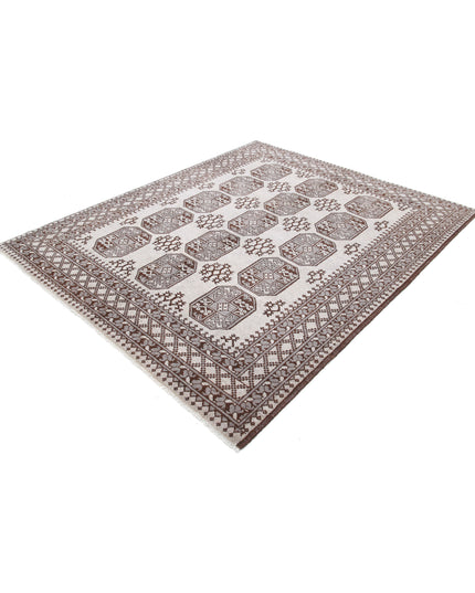 Revival 6' 6" X 8' 1" Hand Knotted Wool Rug 6' 6" X 8' 1" (198 X 246) / Ivory / Wool