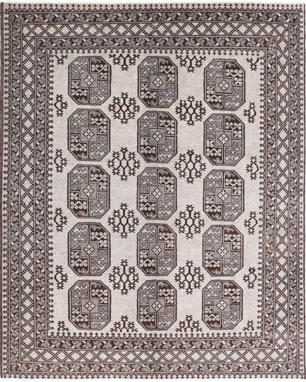 Revival 6' 6" X 8' 1" Hand Knotted Wool Rug 6' 6" X 8' 1" (198 X 246) / Ivory / Wool