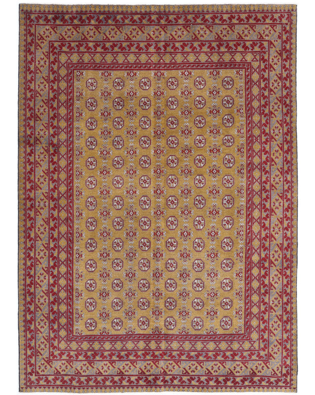 Revival 6' 6" X 9' 3" Hand Knotted Wool Rug 6' 6" X 9' 3" (198 X 282) / Gold / Wool