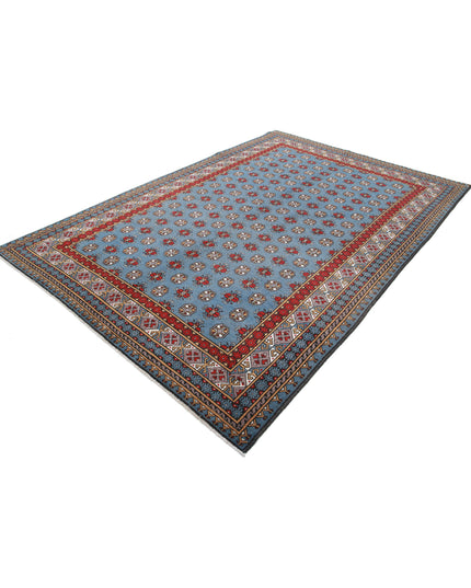 Revival 6' 7" X 9' 8" Hand Knotted Wool Rug 6' 7" X 9' 8" (201 X 295) / Blue / Wool