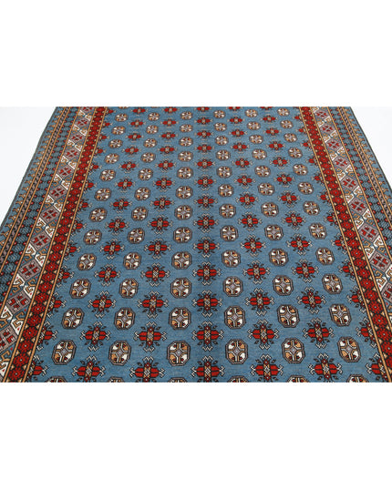 Revival 6' 7" X 9' 8" Hand Knotted Wool Rug 6' 7" X 9' 8" (201 X 295) / Blue / Wool