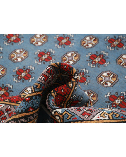 Revival 6' 7" X 9' 8" Hand Knotted Wool Rug 6' 7" X 9' 8" (201 X 295) / Blue / Wool