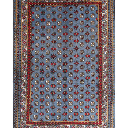 Revival 6' 7" X 9' 8" Hand Knotted Wool Rug 6' 7" X 9' 8" (201 X 295) / Blue / Wool