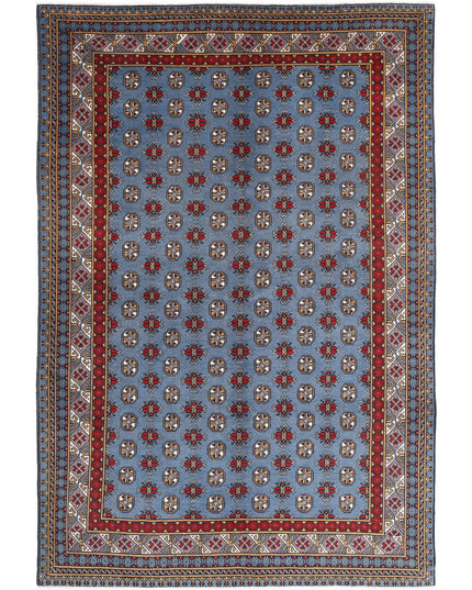 Revival 6' 7" X 9' 8" Hand Knotted Wool Rug 6' 7" X 9' 8" (201 X 295) / Blue / Wool