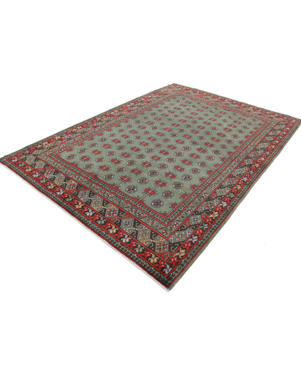 Revival 6' 8" X 9' 5" Hand Knotted Wool Rug 6' 8" X 9' 5" (203 X 287) / Green / Wool