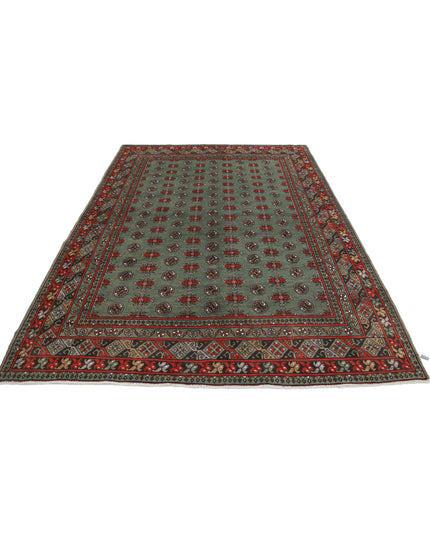 Revival 6' 8" X 9' 5" Hand Knotted Wool Rug 6' 8" X 9' 5" (203 X 287) / Green / Wool