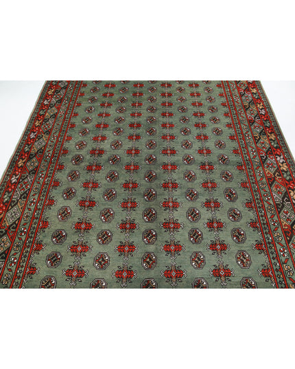 Revival 6' 8" X 9' 5" Hand Knotted Wool Rug 6' 8" X 9' 5" (203 X 287) / Green / Wool