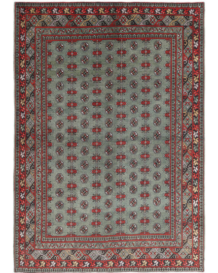 Revival 6' 8" X 9' 5" Hand Knotted Wool Rug 6' 8" X 9' 5" (203 X 287) / Green / Wool