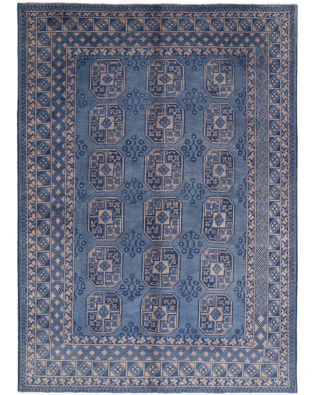 Revival 6' 8" X 9' 5" Hand Knotted Wool Rug 6' 8" X 9' 5" (203 X 287) / Blue / Wool