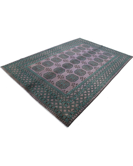 Revival 6' 7" X 9' 7" Hand Knotted Wool Rug 6' 7" X 9' 7" (201 X 292) / Purple / Wool