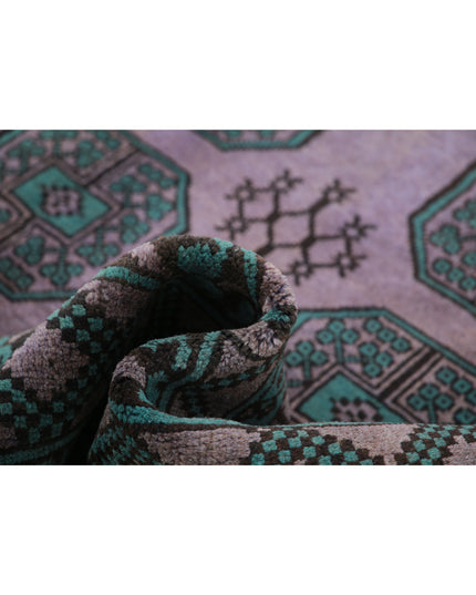 Revival 6' 7" X 9' 7" Hand Knotted Wool Rug 6' 7" X 9' 7" (201 X 292) / Purple / Wool